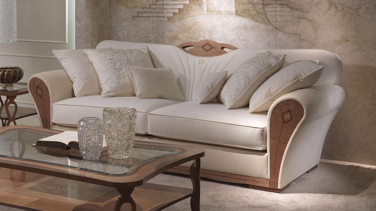 Overstuffed Sofa Aus Holz Fur Luxus Wohnzimmer Idfdesign