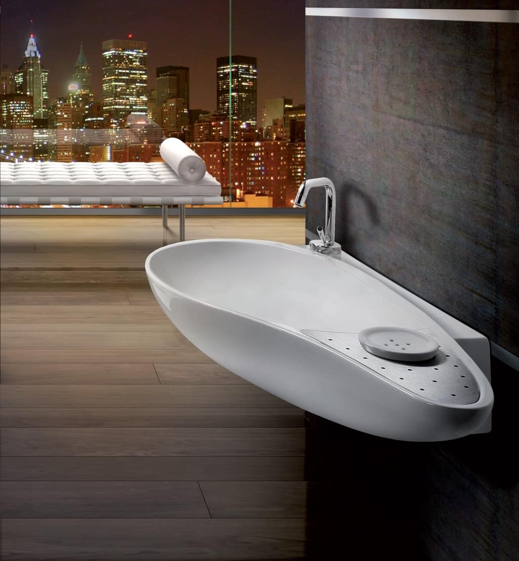 Waschbecken aus Keramik, tropfenförmig | IDFdesign