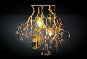 Flower Power Manzanita + Egg, LED-Kronleuchter mit Zweigen und dekorativen Eiern