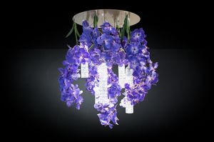 Flower Power Vanda, Kronleuchter mit künstlichen Orchideen