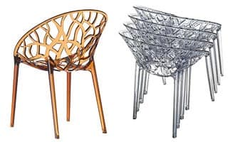 Crystal, Kunststoff stapelbare Sessel, für den Außeneinsatz