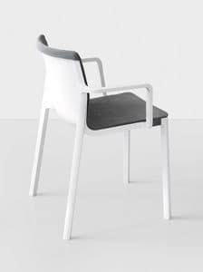 LP Padded with armrests, Spritzguss-Design Stuhl mit Armlehnen