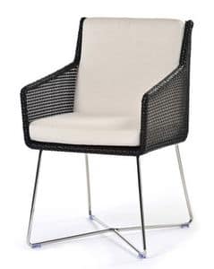 Avalon Sessel, Sessel mit Stahlrahmen, gewebt Sitz
