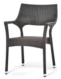 Cafenoir Stuhl, Sessel in gewebter Kunststoff, wirtschaftlichen, fr Auenseite