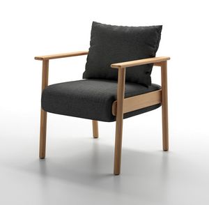 ELIO PT, Gepolsterter Outdoor-Sessel aus Teakholz