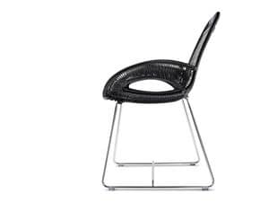 Loop Sessel, Gewebte Sessel mit Metallgestell, fr den Auenbereich