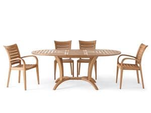 Mirage Sessel, Sessel aus Holz mit Armlehnen, fr auen