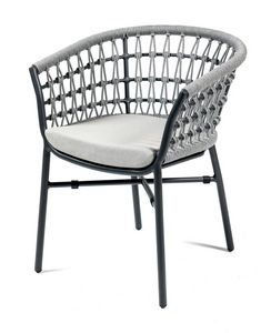 NODO PT, Outdoor-Sessel aus lackiertem Aluminium und Geflecht