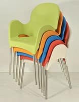 PL 029, Sessel aus Aluminium und Polypropylen, für Eisdiele