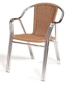 PL 412, Moderne Stuhl mit gewebten Sitz, für den Außenbereich