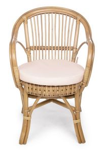 Sessel Barina New, Sessel im Freien in Rattan mit Sitzkissen