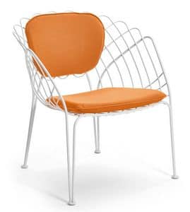 Swirl Sessel, Sessel aus lackiertem Stahl, fr den Aueneinsatz