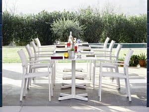 Victor Stuhl mit Armlehnen, Stuhl mit Armlehnen, aus Aluminium, fr Grten und Terrassen
