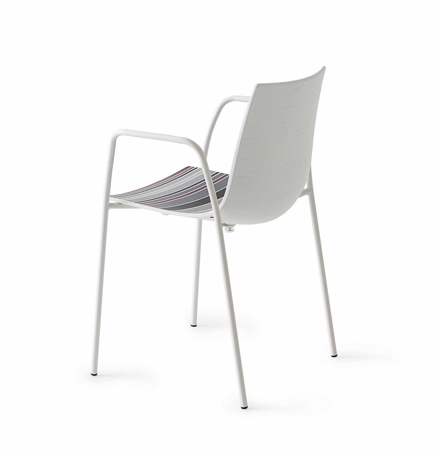 Colorfive TB, Design Stuhl mit Armlehnen, Chrom-Metall-Basis