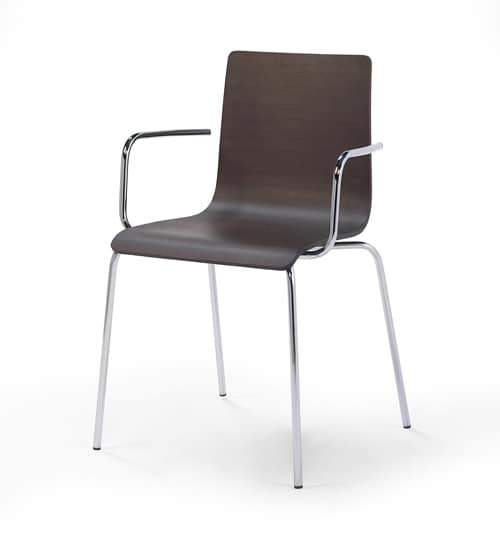 Tesa wood AR, Stapelbarer Stuhl aus Metall, Holzkern
