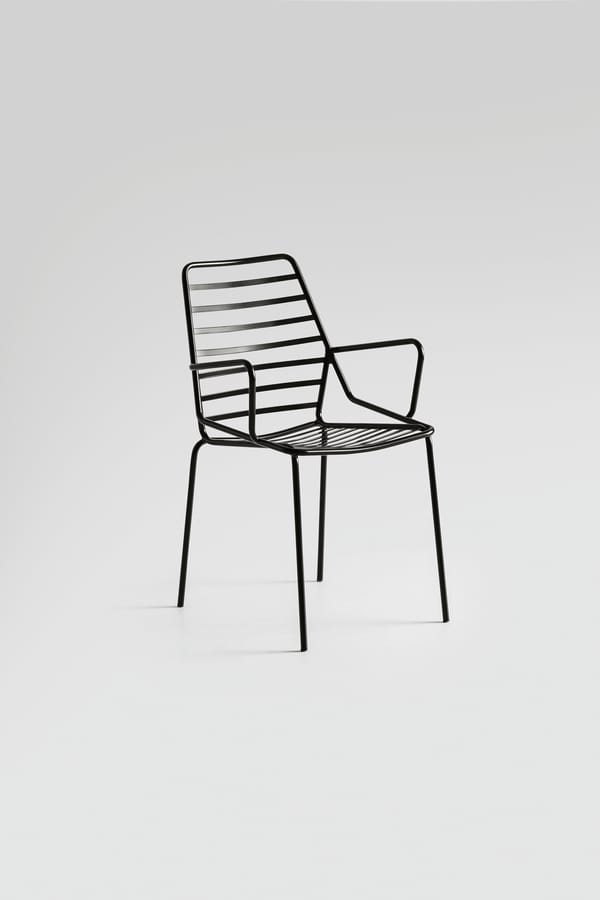 Link B, Beständige Sessel aus lackiertem Metall, für den Außenbereich