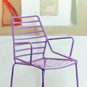 Link B, Beständige Sessel aus lackiertem Metall, für den Außenbereich