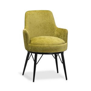 Pond P, Sessel mit weichen Formen und Metallstruktur