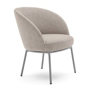 Rose 03961L, Gepolsterter Esszimmersessel mit Metallbeinen