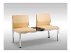 Tre-Di 2 seats sofa with table 9990310, Bank mit gepolsterten Sitzen und einem Tisch fr Wartezimmer