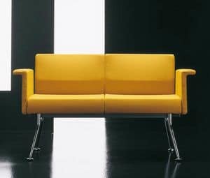 Ypsilon 2p, Einfache Sofa mit verchromtem Metall, fr den Objektbereich