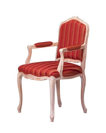 1003, Klassischer Stuhl, überdachte Armlehnen, für Esszimmer