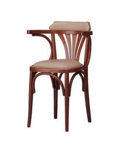 B04, Sessel aus gebogenem Holz mit gepolstertem Sitz