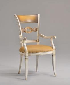 CHIMERA Sessel 8524A, Klassischen Stil Sessel mit geschnitzten Holzrcken