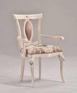 MICHY armchair 8169A, Luxus-Sessel mit Armlehnen aus Holz geschnitzt
