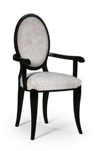 Molly Stuhl mit Armlehnen, Klassischer Stuhl mit oval gepolsterte Rckenlehne