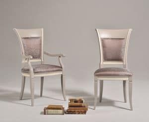 SIRIA Sessel 8523S, Stuhl mit Nieten, Sbel Beine, Holz