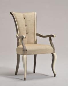 VANNA sessel 8644A, Eleganter Stuhl mit Armlehnen, mit Stoff bezogen