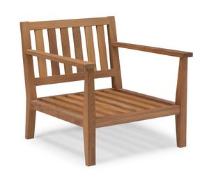 Sessel OF, Outdoor-Sessel aus Irokoholz mit schlichtem Design