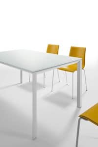 Klass, Ausziehbarer Tisch mit Topo in kratzfestem Glas