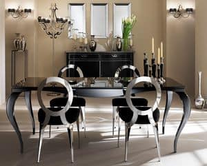 Raffaello Tisch, Tisch mit Beinen aus Aluminium, Siebdruck-Top