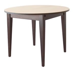 TA03, Runde ausziehbaren Tisch, in Holz, Glas oben