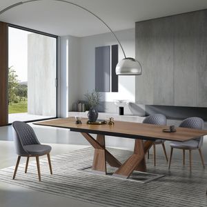 Ankor, Ausziehbarer Tisch mit strengem Design