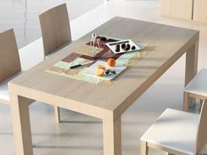 Ergänzungen Tisch 05, Ausziehbarer Holztisch, für den Objektbereich