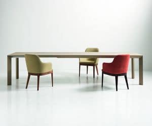 DEX Tisch, Ausziehbarer Tisch in Eiche mit dreieckigen Beinen