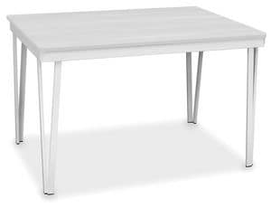 OASI, Ausziehbarer Tisch mit Beinen aus Metall, Holzplatte