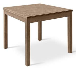PESCARA 4W, Quadratischen Tisch, Eiche furniert oben
