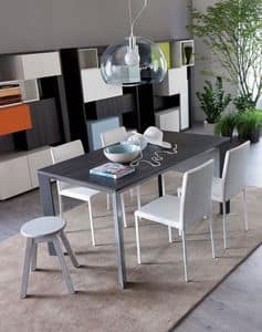 Secret, Ausziehbare Aluminium Tisch ideal fr Wohn-