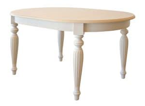 TA24, Oval ausziehbaren Tisch, furniert Esche