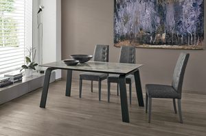 DEIMOS 160 TA190, Ausziehbarer Tisch mit modernem Design, in verschiedenen Materialkombinationen