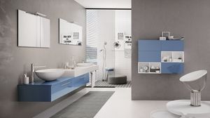 BLUES BL-15, Badezimmermbel mit glnzendem blauem Schrank