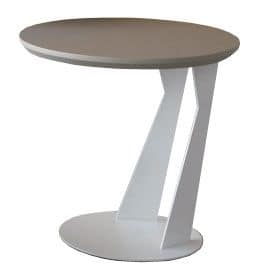 Birdy 456, Runder Tisch mit Metallsockel und Laminat