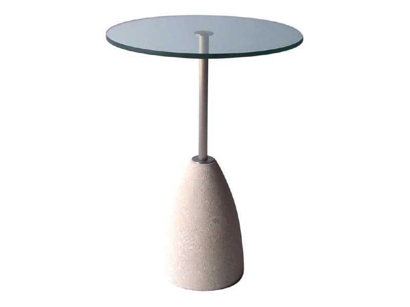 Element 2, Runder Tisch aus Stein und Glas, für Bars und Pubs