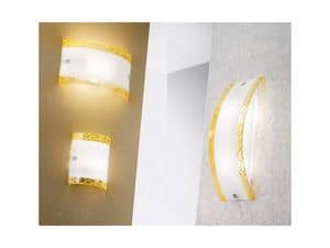 Capriccio - Wandleuchte - Wall Little Lamp, Elegante Wandleuchte, gebogen dekorierten Glas