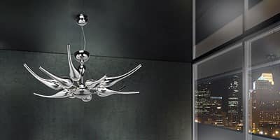 Ego chandelier, Kronleuchter aus Messing mit mundgeblasenem Glas Diffusoren