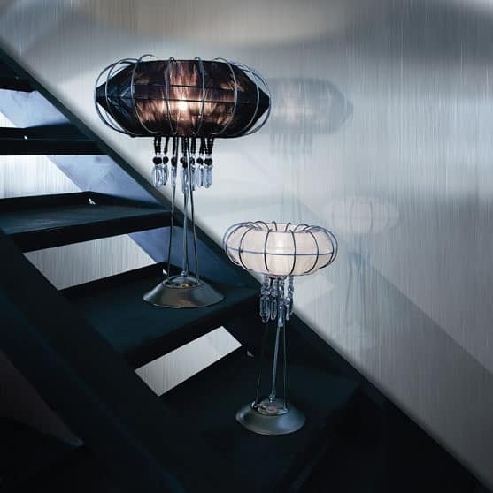 Full Moon table lamp, Lampe mit Metallrahmen, verschiedenen Ausführungen
